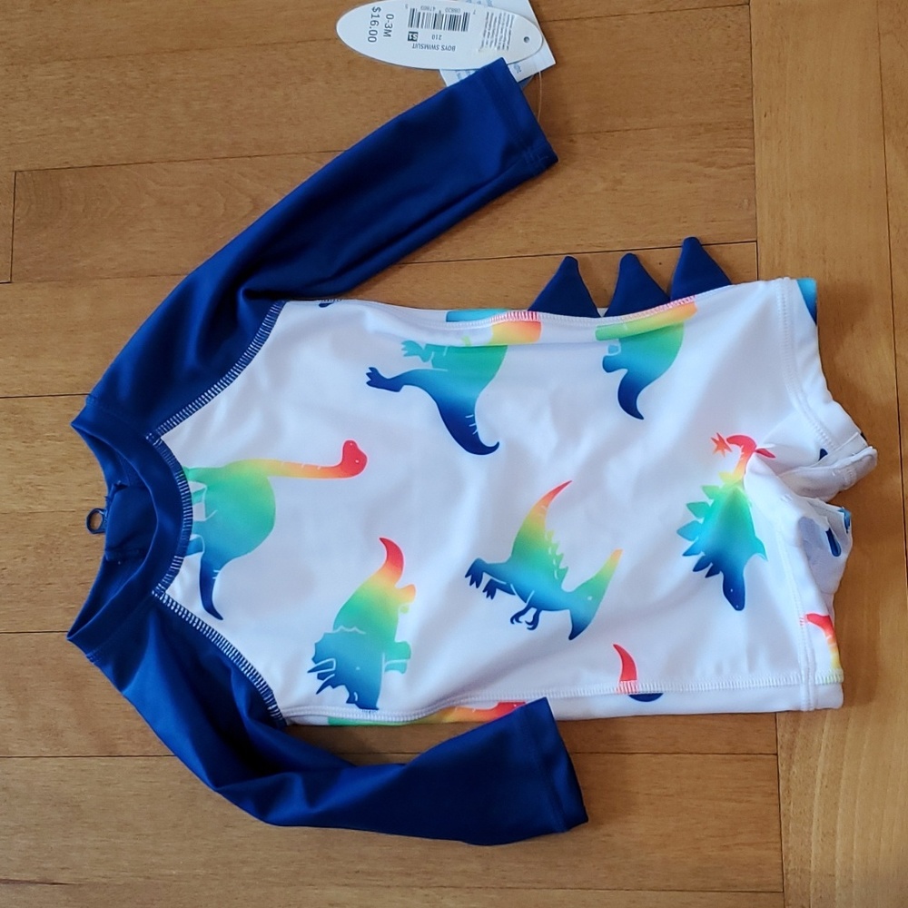 Baby Boys Wave Zone Dinosaurs 1 pc Rashguard Swim Suit Size 0/3 months  NWT